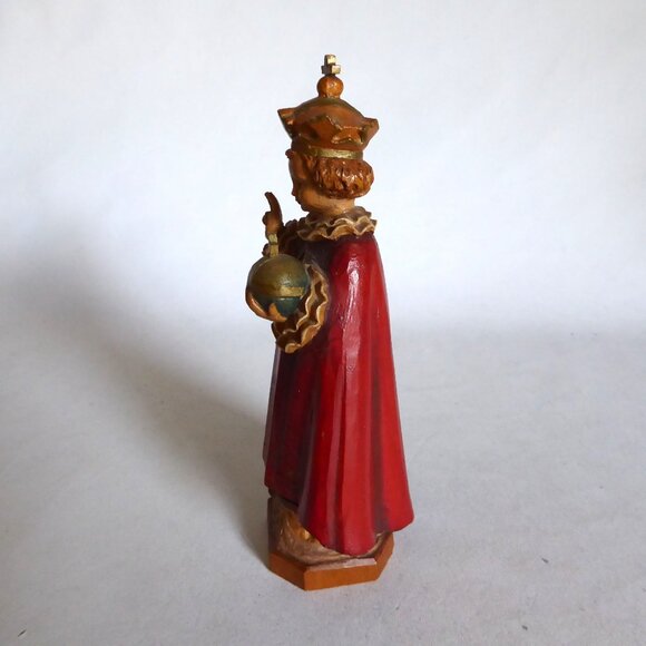 VINTAGE 6.5” HAND CARVED PAINTED WOOD INFANT OF PRAQUE JESUS CHRIST FIGURE - Picture 5 of 8